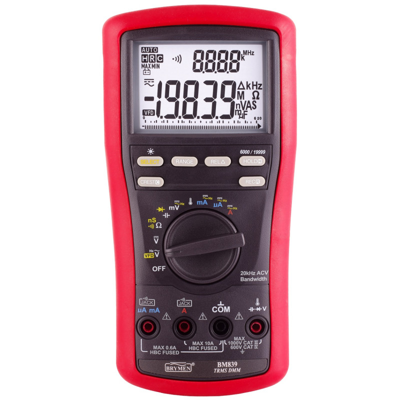 BM839 Multimetr TRMS 4 1/2c VFD  Hz BeepLit  ACV 20kHz Brymen