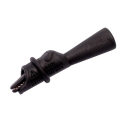 Krokodylek bezp. gn. 2mm KK1A-0040-BK CAT IV 600V, 10A czarny