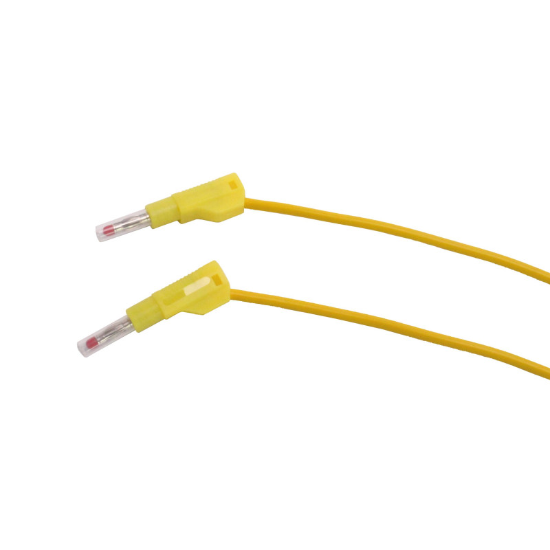 PPS2-B200-Y Przewód pom. 2x wtyk banan bezp. 4mm, 2m, 20A CAT II 600V SILIKON żółty