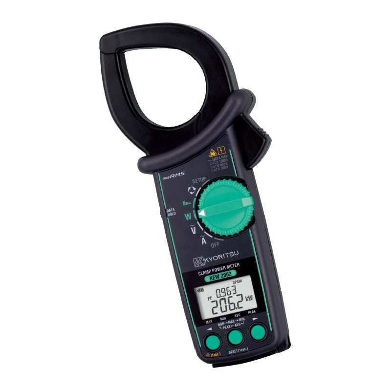 KEW2062 Miernik cęgowy mocy 1000A AC TRMS VA/W/VAR, PF, THD, harmoniczne H1-H30, CAT IV 300V