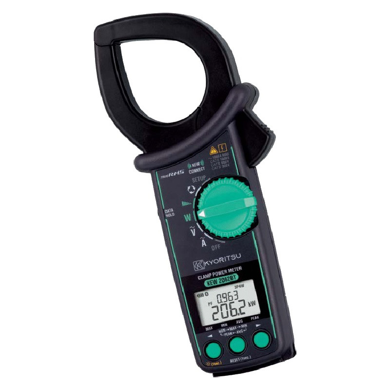 KEW2062BT Miernik cęgowy mocy 1000A AC TRMS VA/W/VAR, PF, THD, harmoniczne H1-H30, Bluetooth, CAT IV 300V