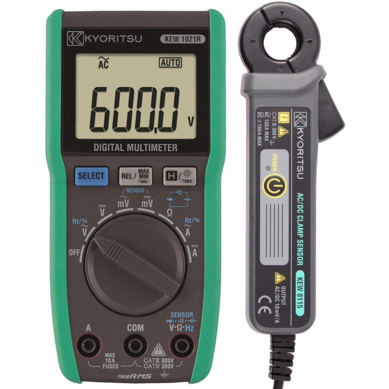 KEW1021R Multimetr TRMS 600V AC/DC + cęgi 8115 AC 130A/DC 180A