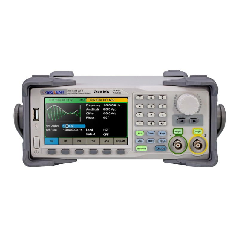 SDG2122X Generator funkcyjny/arbitr.120MHz, 2kan, 1.2GSa/s, 8pts-8Mpts