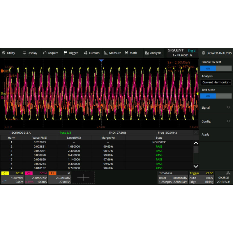 SDS-2000XP-PA analiza mocy (oprogramowanie)