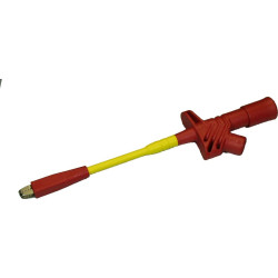 Chwytak bezp. krokod. gn. 4mm KLEPS 2800-R CAT III 1000V, 20A czerwony