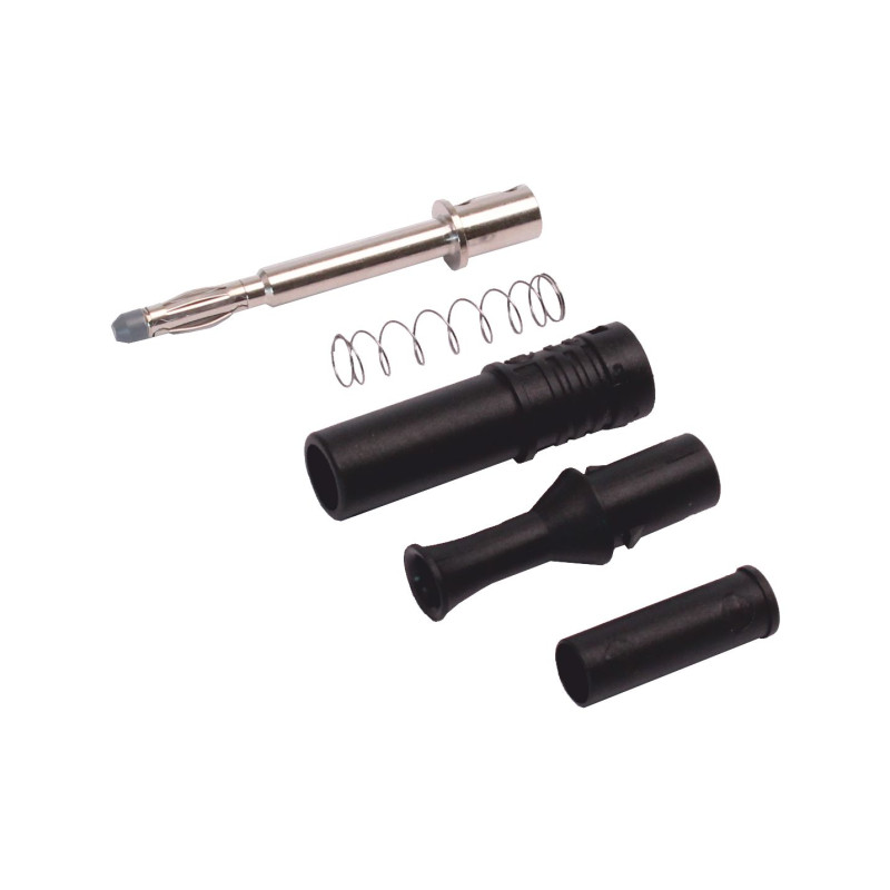 Wtyk banan bezp. 4mm 1061-BK (z tuleją ruchomą) CAT II 600V 36A czarny