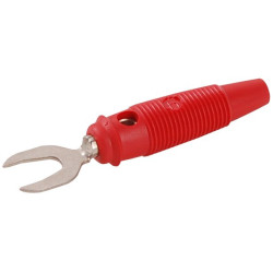 Wtyk widełkowy na przewód KB2-R  60V /30V~, 30A, czerwony