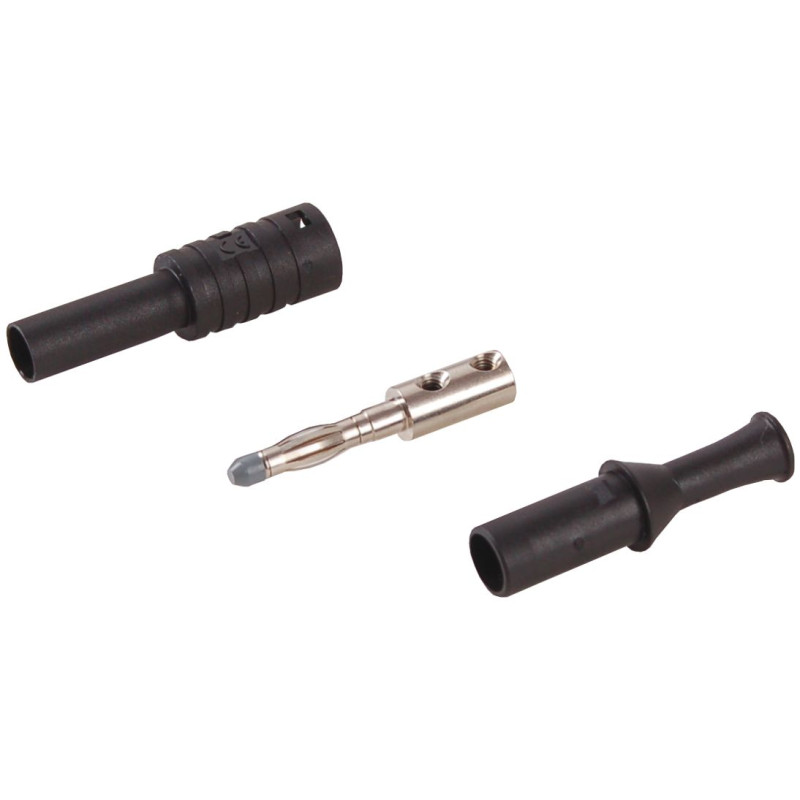 Wtyk banan bezp. 4mm 1065-BK CAT III 1000V 36A czarny