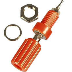 Gniazdo panelowe 4mm z zaciskiem GL09-R   10A, czerwony
