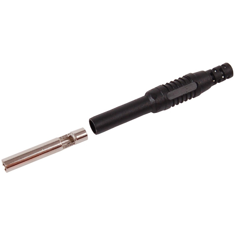 Gniazdo bezp. 4mm na przewód GP505-BK 19A CAT II 600V czarny