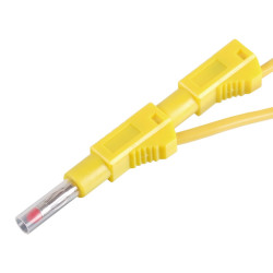 PPS450-Y Przewód pom. 2x wtyk banan bezp. 4mm, 1m, 19A CAT II 600V żółty