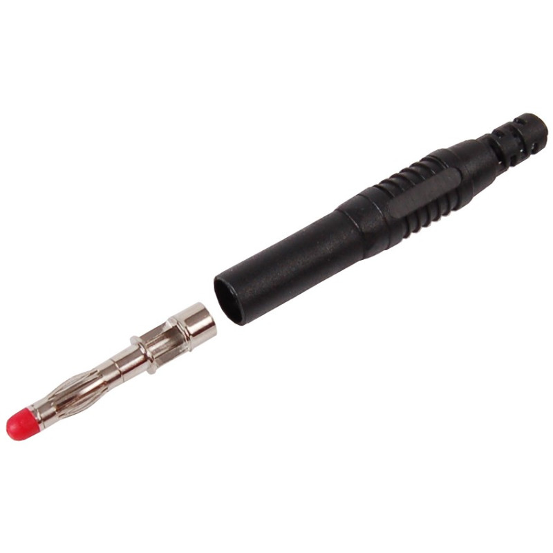 Wtyk banan bezp. 4mm WB503-BK CAT III 1000V 19A czarny