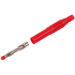 Wtyk banan bezp. 4mm WB503-R CAT III 1000V 19A czerwony