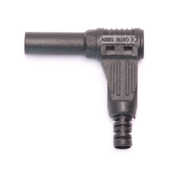 Wtyk banan bezp. 4mm kątowy WB504-BK CAT III 1000V 19A czarny