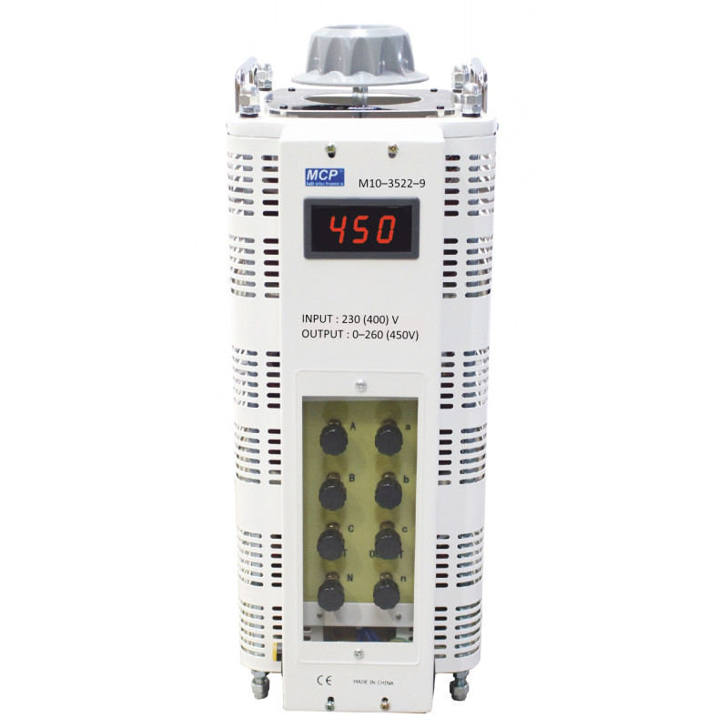 Autotransformator reg.  M10-3522LED-09 450V/12A 9000VA (3x3000VA) trójfazowy MCP