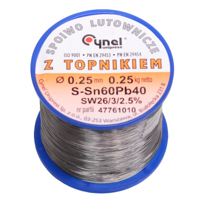 Cyna-spoiwo LC60 0.25/0.25  Sn60Pb40 0.25mm/0.25kg Cynel