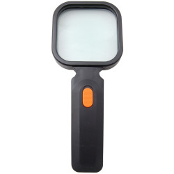 Lupa ręczna LR-2 podświetl. 80x80mm/3x,  4 LED
