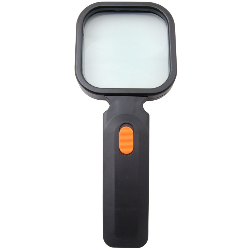 Lupa ręczna LR-2 podświetl. 80x80mm/3x,  4 LED