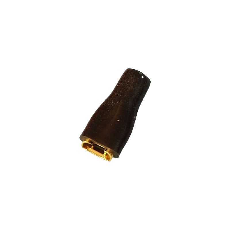 ZKF-5mm2-6.3BK  Konekt. żeński złocony, czarna osłonka