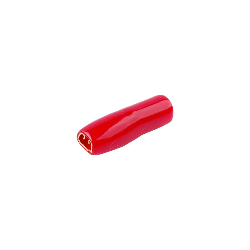ZKF-2.5mm2-2.8 R Konekt. żeński złocony, czerw. osłona
