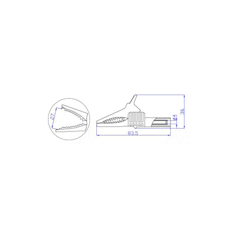 Krokodylek bezp. gn. 4mm KK262-BU CAT II 1000V 19A niebieski