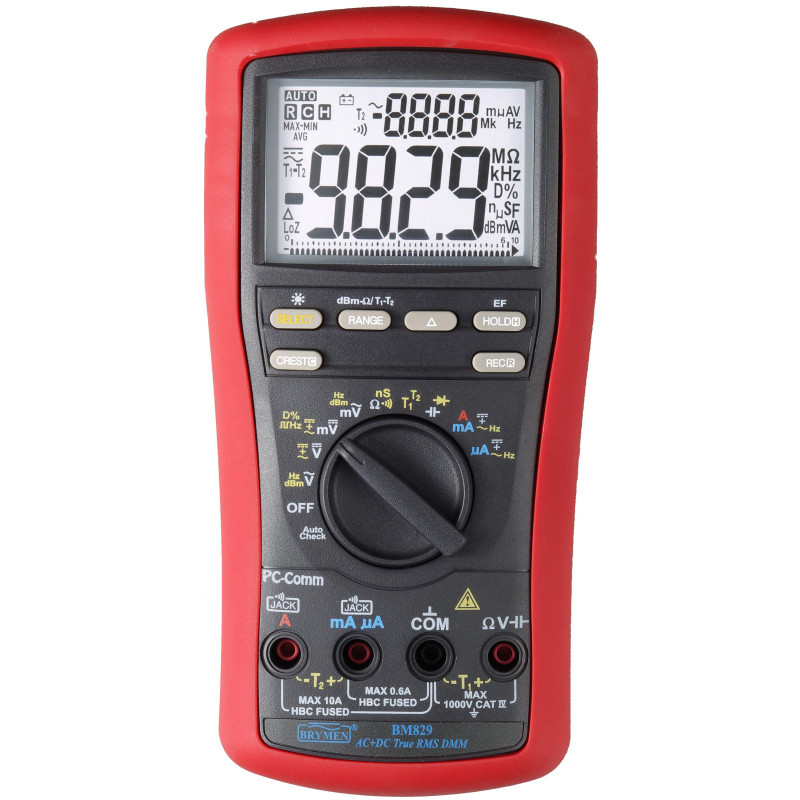 BM829s Multimetr TRMS(AC+DC),T1,T2,dual LCD,USB Brymen