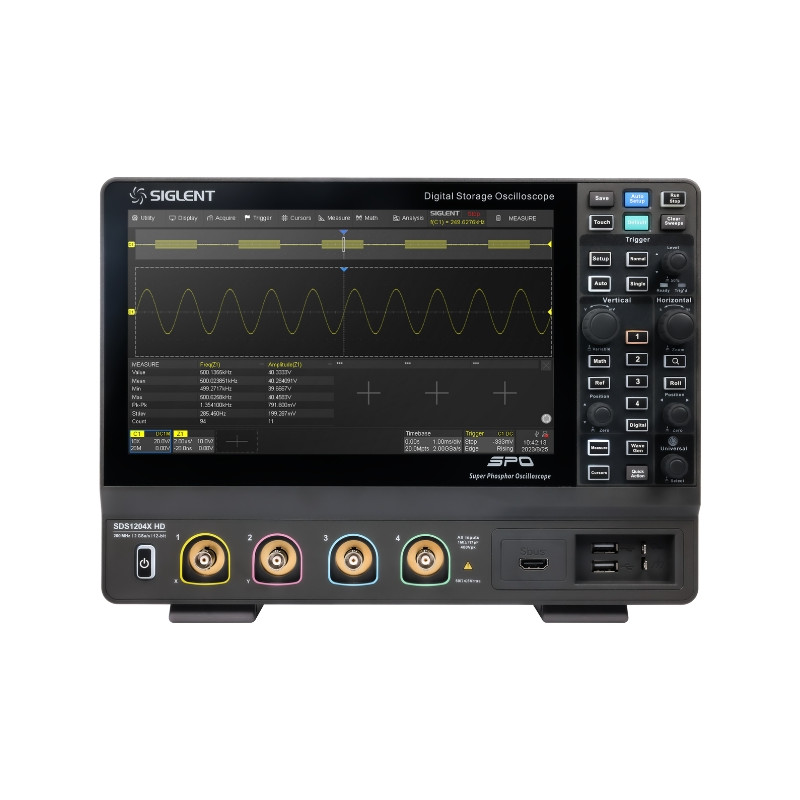 SDS1104X HD oscyloskop 100MHz, 4kan, 2GSa/s, 12-bit, 100Mpts