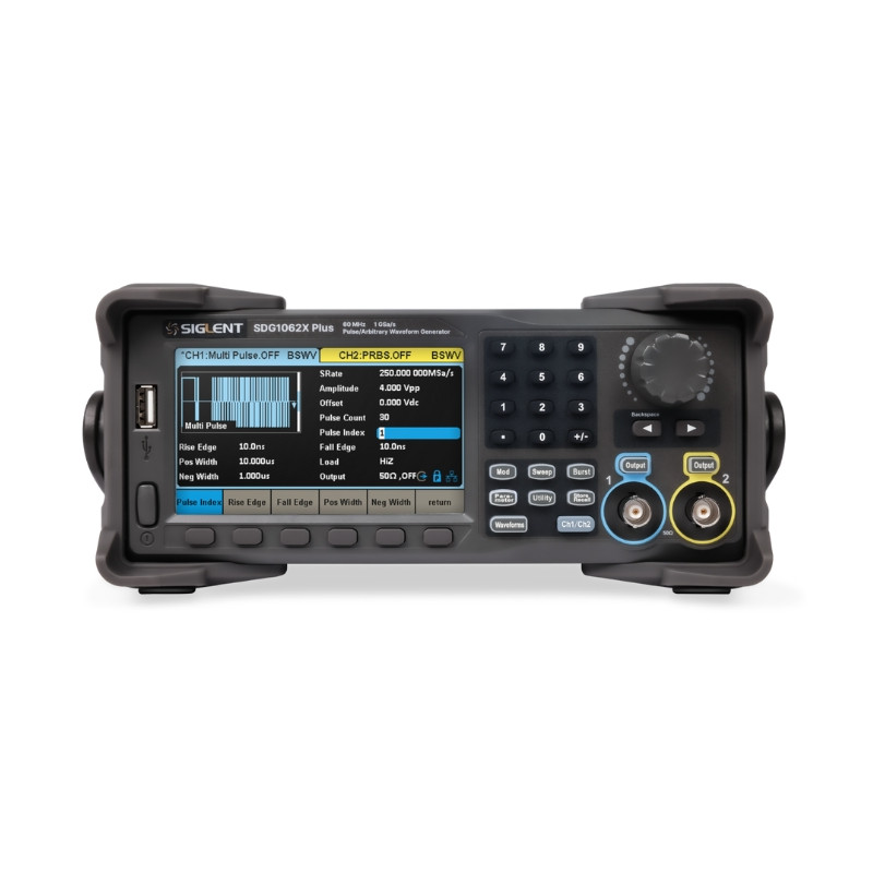 SDG1062X+ Generator arbitr. 60MHz, 2kan, 1GSa/s, 8Mpts