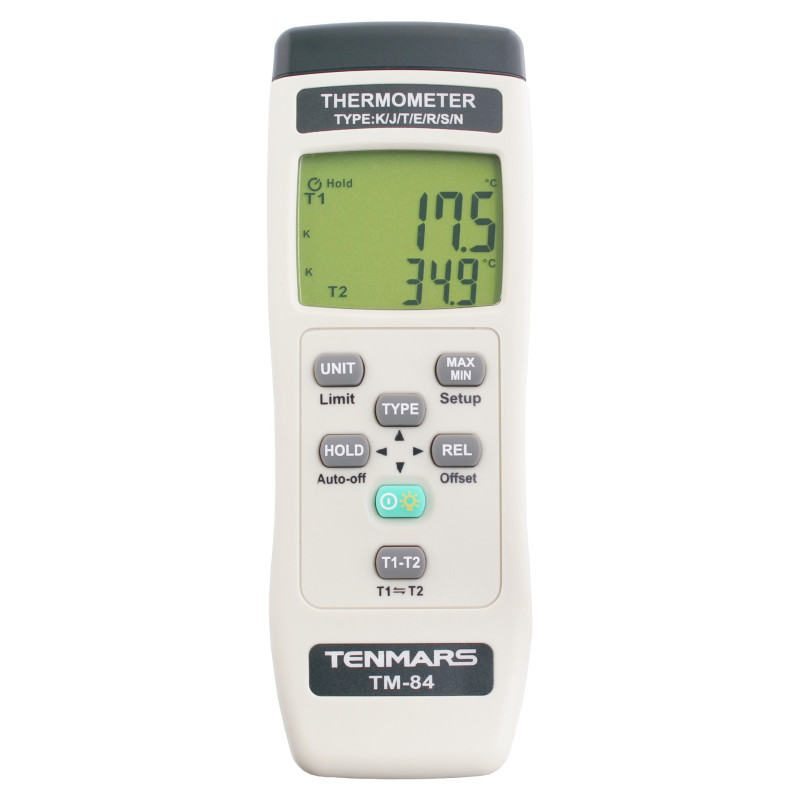 TM84 Termometr 2 kanały kl 0,05% (-200 do 1372°C) typ K TENMARS