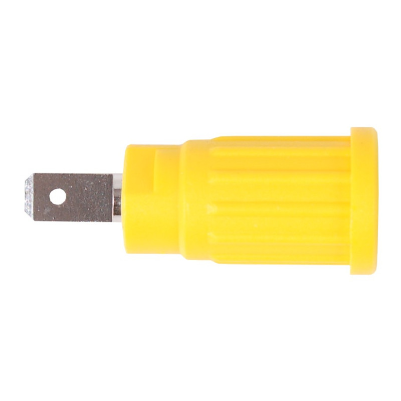 Gniazdo panelowe bezp. 4mm wcisk. SEPB1773-GY 24A CATII 1,5kV żółto-zielony