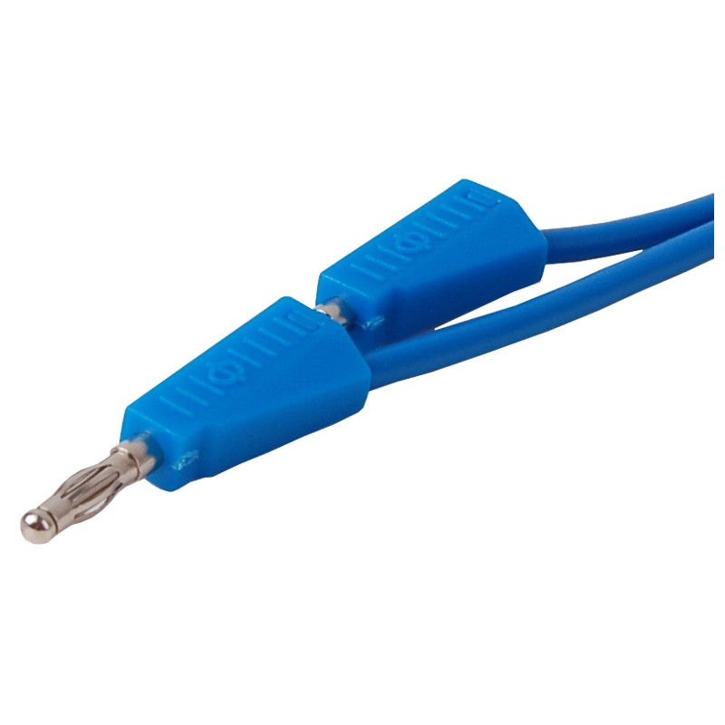 PPS110-BU Przewód pom. 2x wtyk banan 4mm, 1m, 20A, niebieski