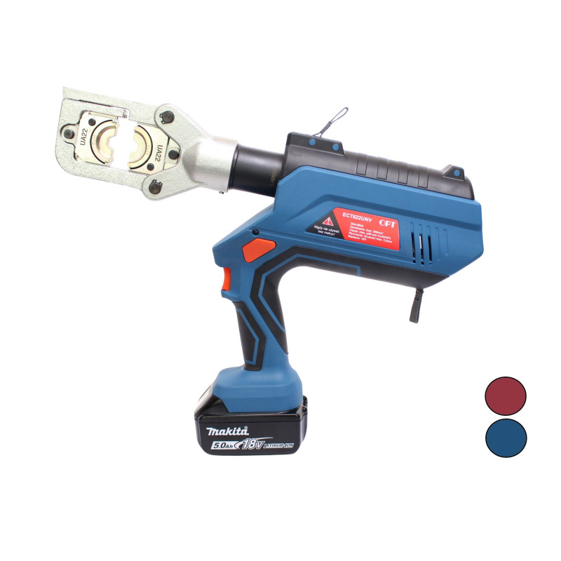 OPT ECT622UNV Praska akumulatorowa 6T 6-300mm2 matryce R22 50-300mm2 nożyce 40mm 5,0Ah 18V