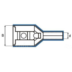 ZKF-2.5mm2-4.8R Konekt. żeński złocony, czerw. osłonka