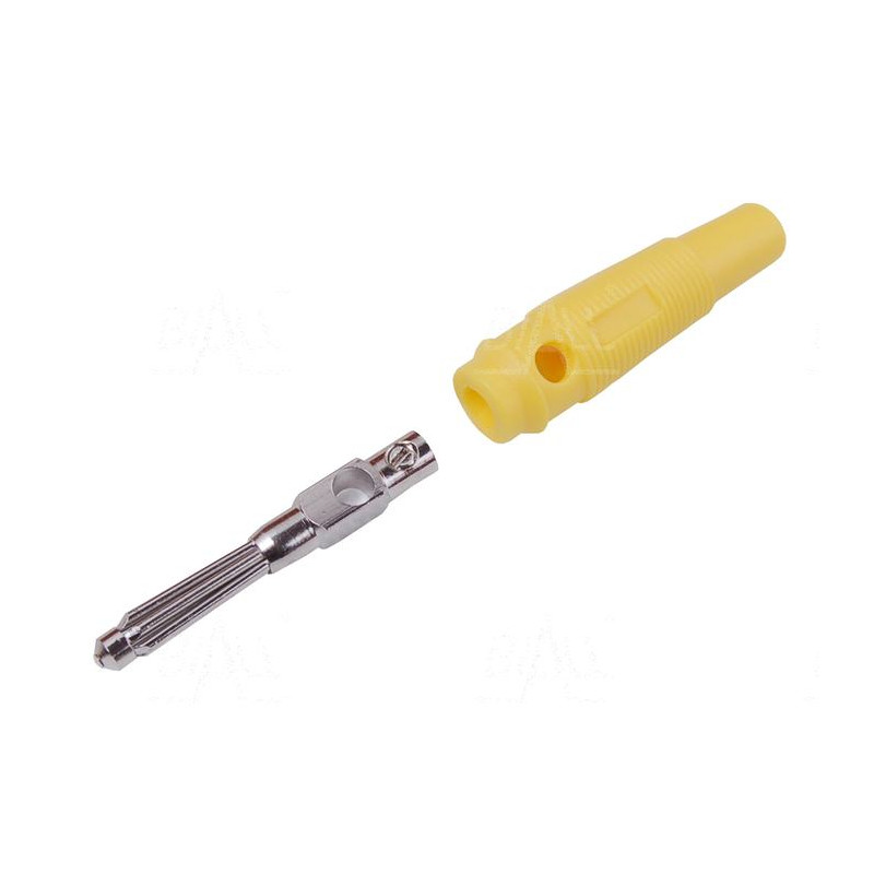 Wtyk banan 4mm WB413-Y 50V/30V~ 32A żółty