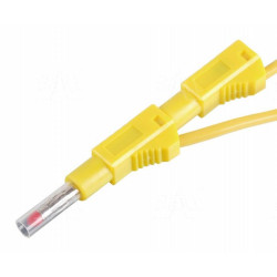 PPS450-Y Przewód pom. 2x wtyk banan bezp. 4mm, 1m, 19A CAT II 600V żółty