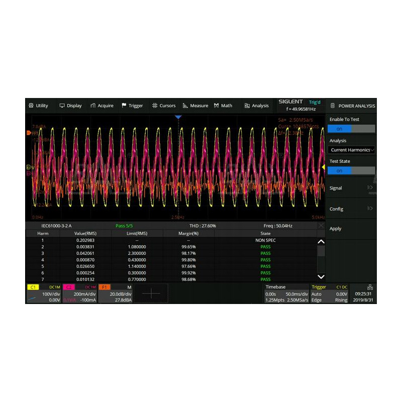 SDS-5000X-PA analiza mocy (oprogramowanie)