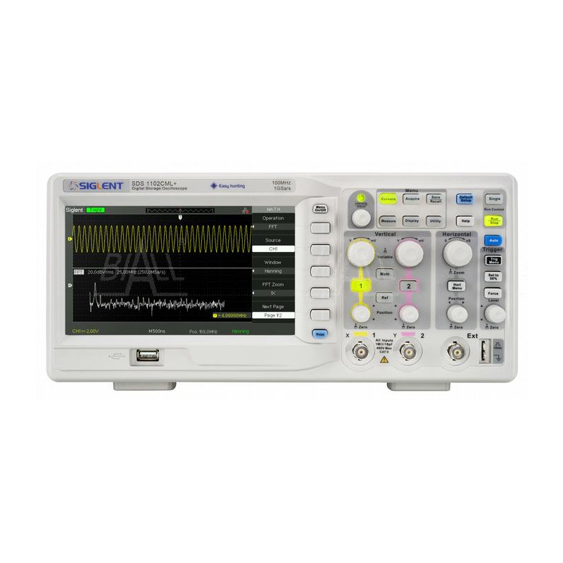 SDS1102CML+ oscyloskop 100MHz, 2kan, 1GSa/s, 2Mpts