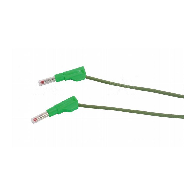 PPS2-B150-G Przewód pom. 2x wtyk banan bezp. 4mm, 1,5m, 20A CAT II 600V SILIKON zielony