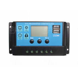 Regulator ładowania solarny PWM NVYJSS10A 10A 12/24V, PV25V/50V LCD, USB