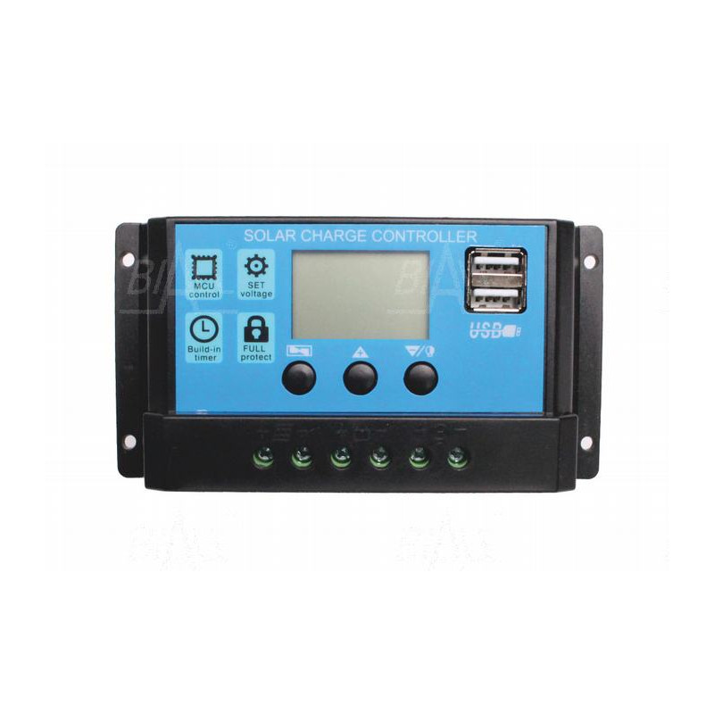 Regulator ładowania solarny PWM NVYJSS10A 10A 12/24V, PV25V/50V LCD, USB